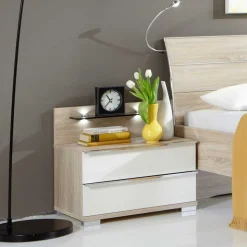 Nachtkommode Forcelan in Eiche Sägerau Weiß