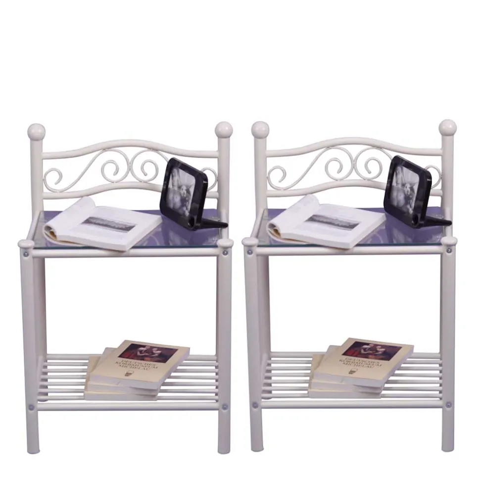 Nachtkonsole Barret in Weiß