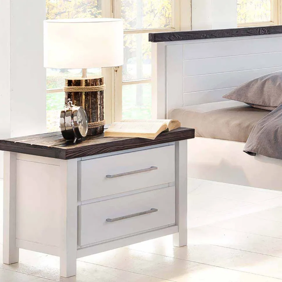 Nachtschrank Darana in Weiß lasiert