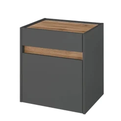 Nachtschrank in Anthrazit und Wildeiche Dekor - Ahilav