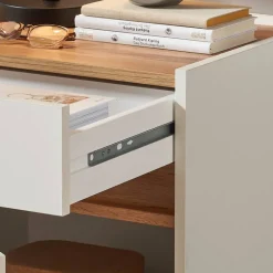 Nachtschrank in Weiß und Wildeiche Dekor - Nonessia