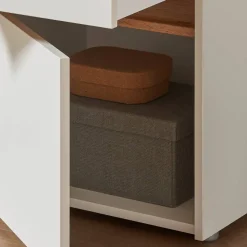 Nachtschrank in Weiß und Wildeiche Dekor - Nonessia