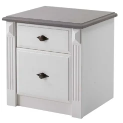 Nachtschränkchen Caneon in Grau Weiß
