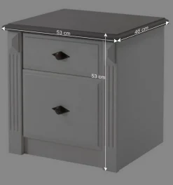 Nachtschränkchen Caneon in Grau Weiß