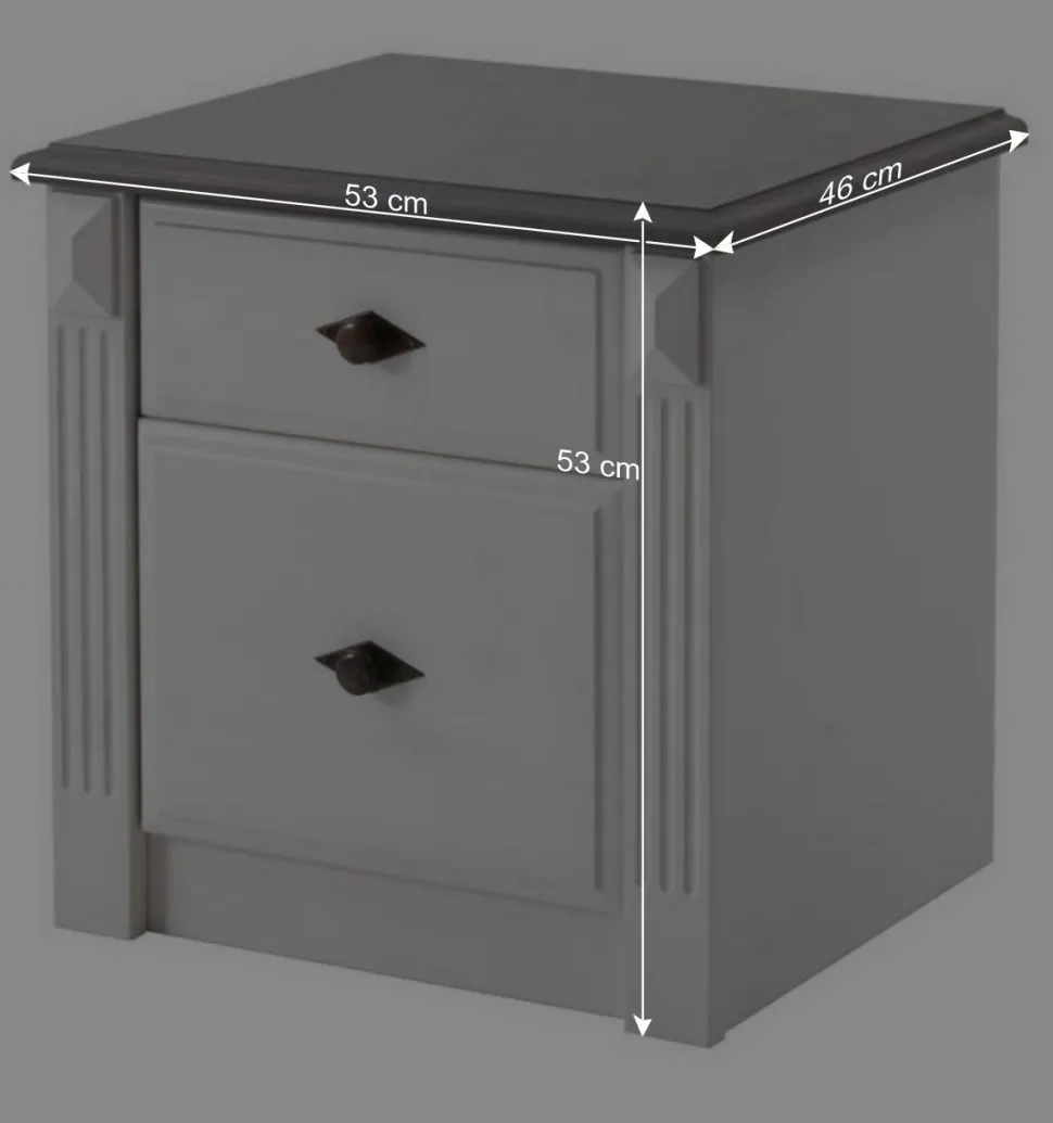 Nachtschränkchen Caneon in Grau Weiß