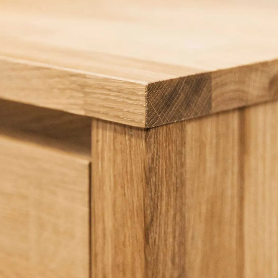 Nachttischkommode Nadalia aus Wildeiche massiv geölt