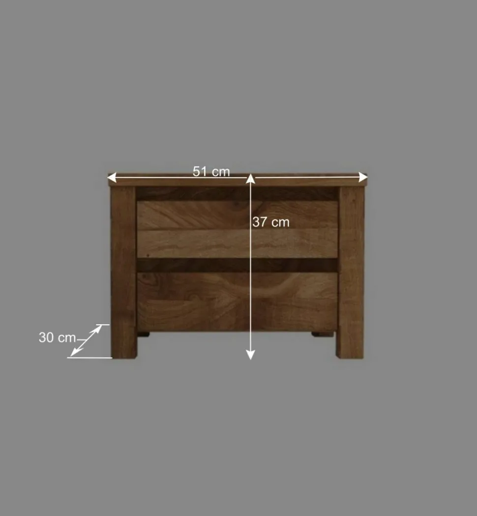 Nachttischkommode Nadalia aus Wildeiche massiv geölt