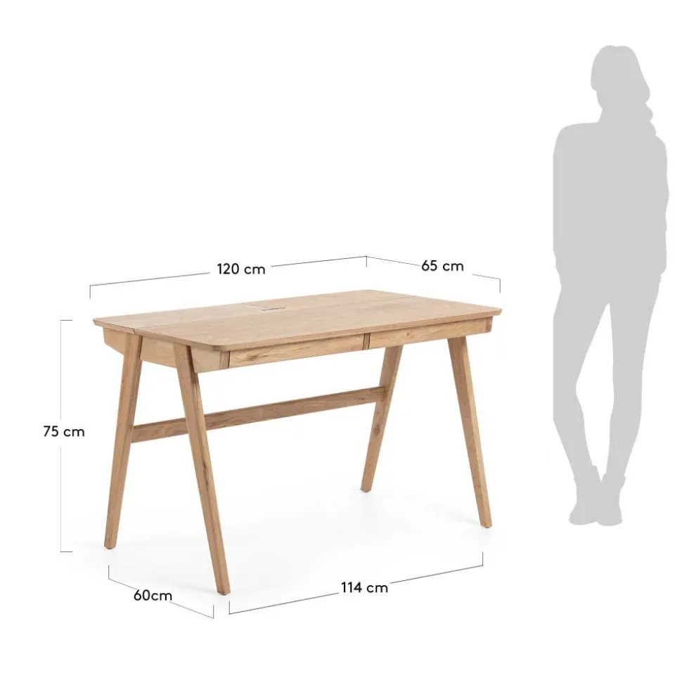 Naturfarbener Schreibtisch im Hygge Look - Calmaro