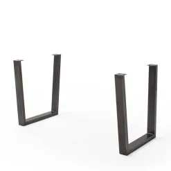 Naturkanten-Esstisch mit Trapezgestell - Lausio