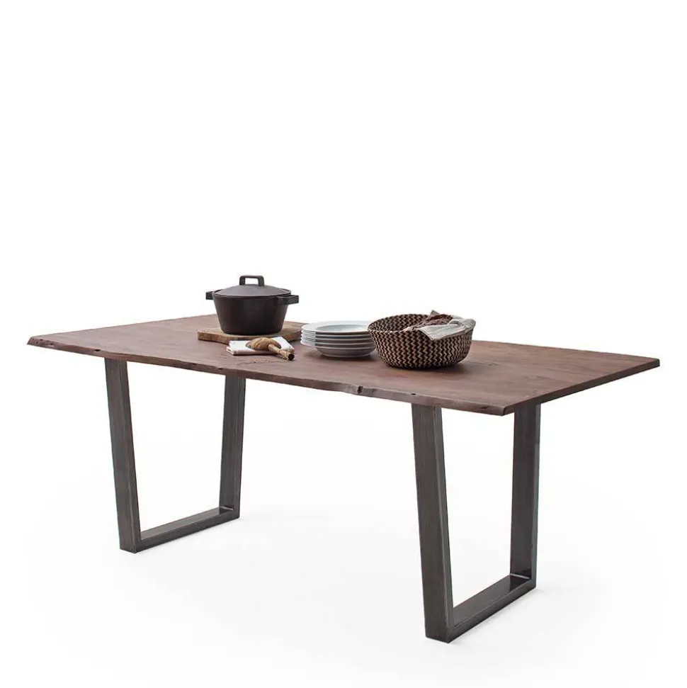 Naturkantentisch in Walnuss Braun Akazie - Genzema