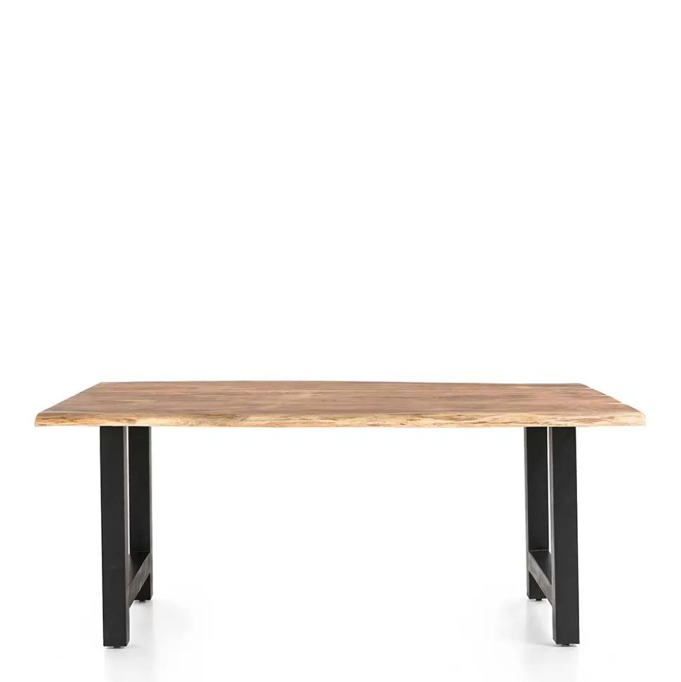 Naturkantentisch und Armlehnenstühle - Norian (fünfteilig)