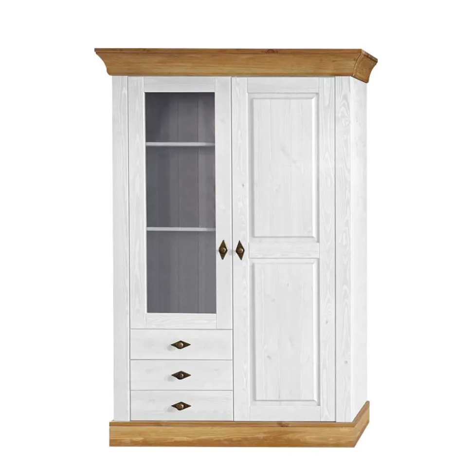 Niedrige Vitrine Sibiuta im Landhaus Look