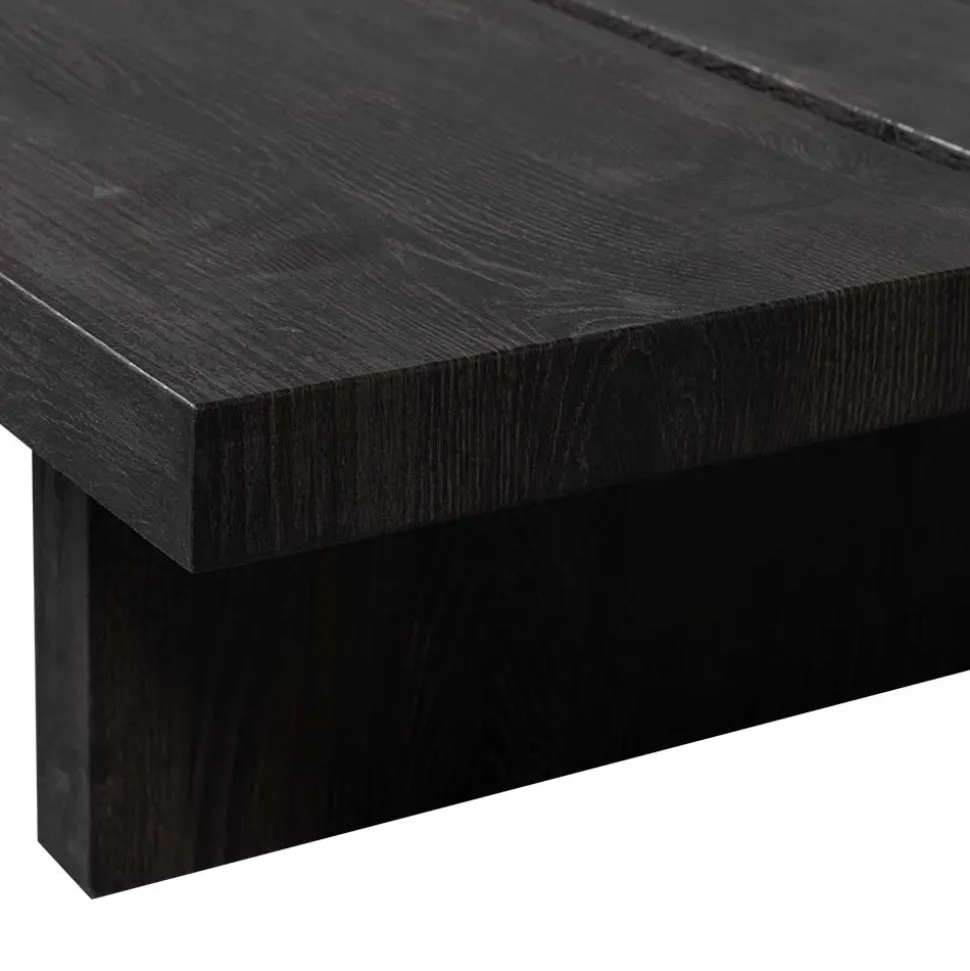 Niedriger Couchtisch in Dunkelbraun Holzoptik - Rosiblo