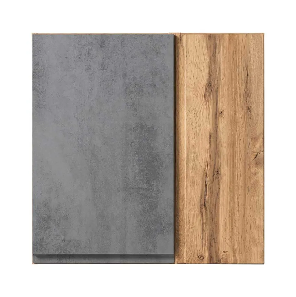 Oberschrank fürs Bad in Wildeiche & Beton - Mia