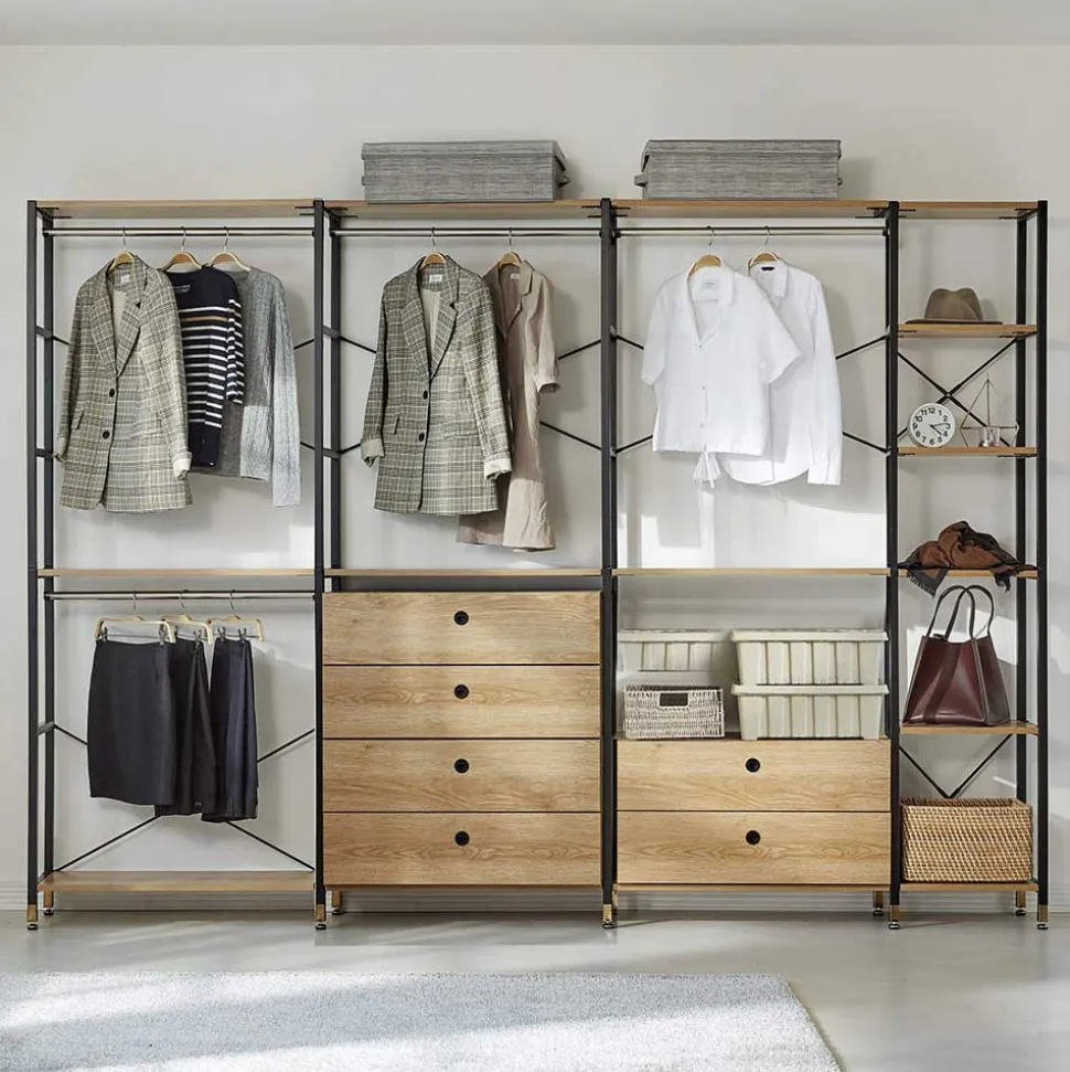 Offener Kleiderschrank mit sechs Schubladen - Redeca