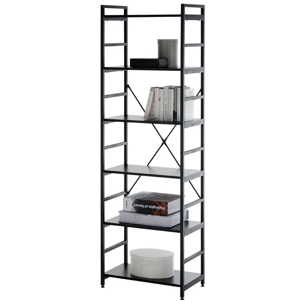 Offenes Industrial Style Regal in Schwarz - Keuna