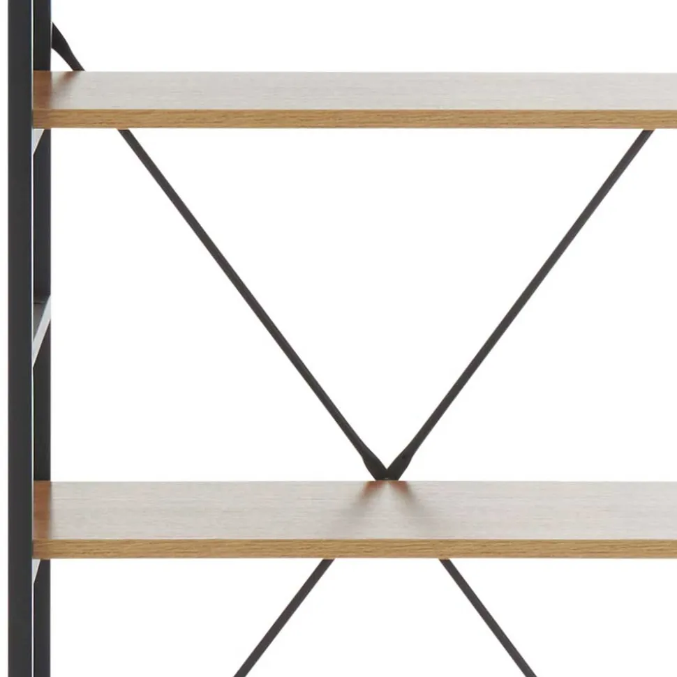 Offenes Standregal in Wildeiche und Schwarz - Lacuva