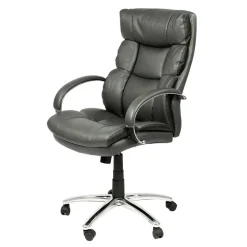 Office Chefsessel in Dunkelgrau & Chrom - Lajara