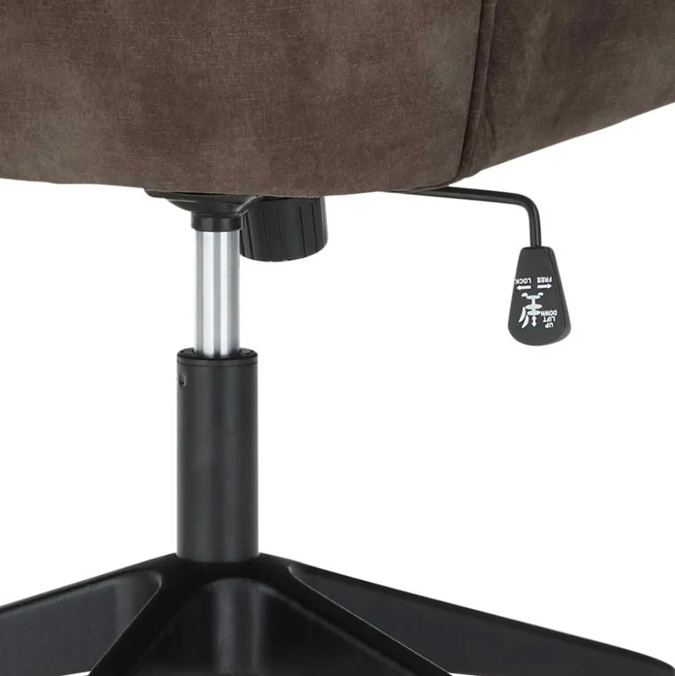 Office Drehstuhl aus Velours in Anthrazit - Pradisio