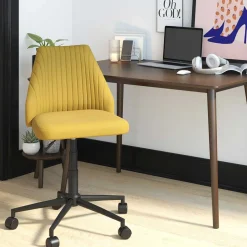 Office Drehstuhl in Gelb Stoff - Taba