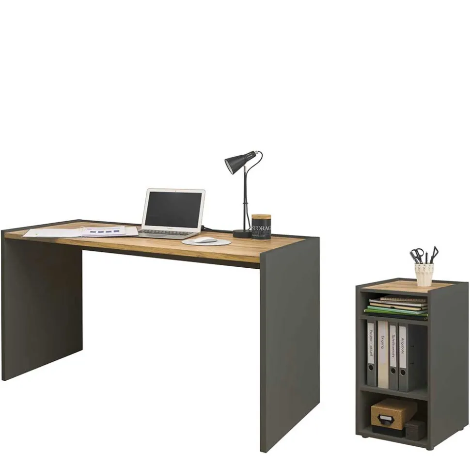 Office Schreibtisch & Regal - Ahilav (zweiteilig)