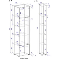 Office Schränke und Regale Set - Nonessia (vierteilig)