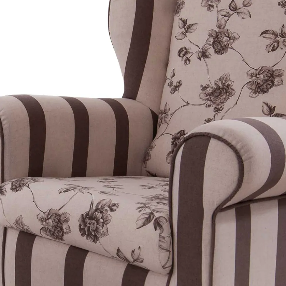 Ohrenbackensessel Prisma in Braun Beige