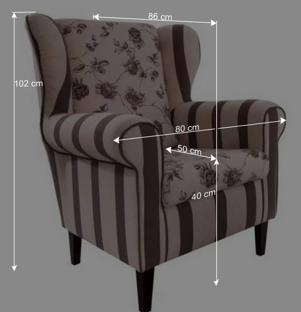 Ohrenbackensessel Prisma in Braun Beige