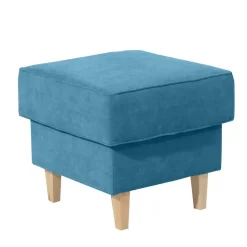 Ohrensessel aus Velours in Petrol - Edna