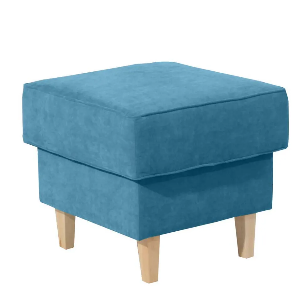 Ohrensessel aus Velours in Petrol - Edna