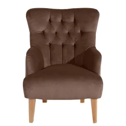 Ohrensessel in Braun und Buche Natur - Emirello