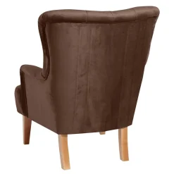 Ohrensessel in Braun und Buche Natur - Emirello