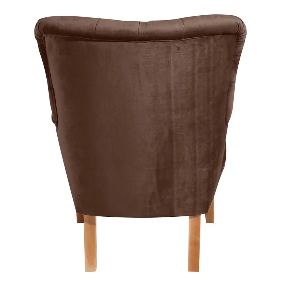 Ohrensessel in Braun und Buche Natur - Emirello