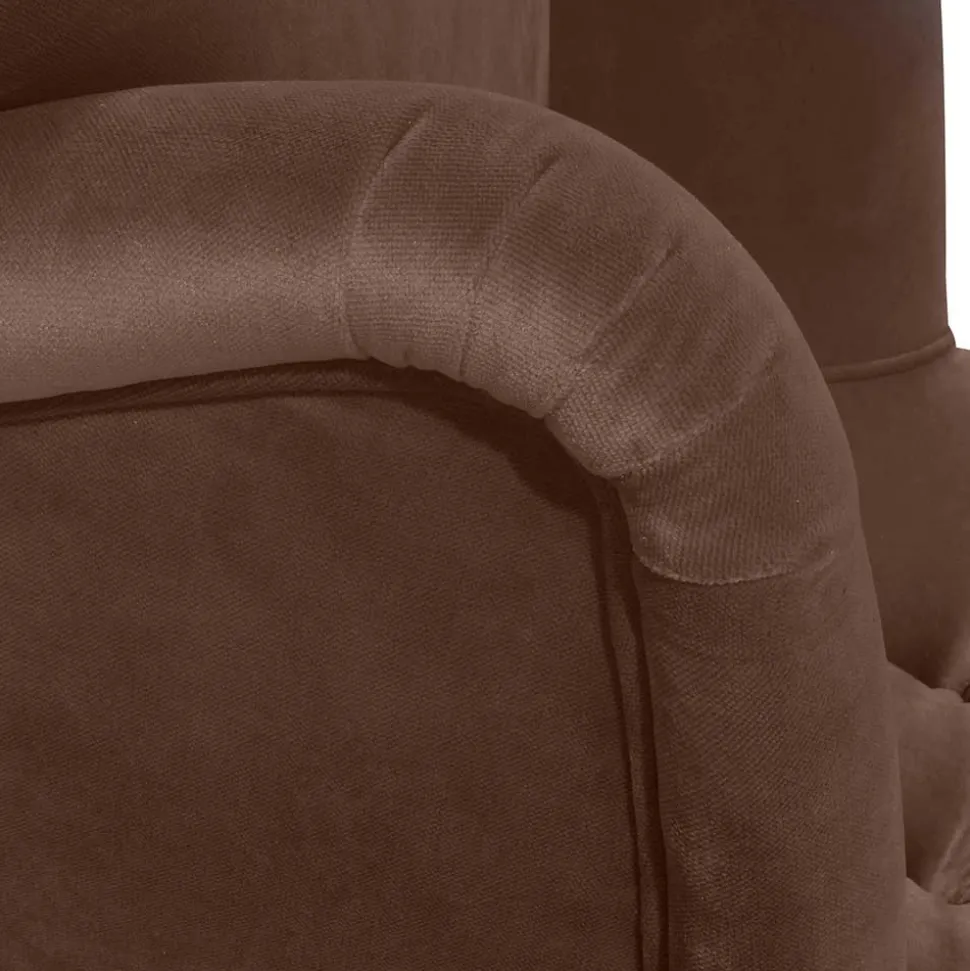 Ohrensessel in Braun und Buche Natur - Emirello