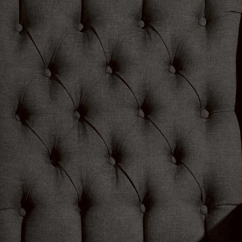 Ohrensessel in Dunkelbraun Stoffbezug - Oase