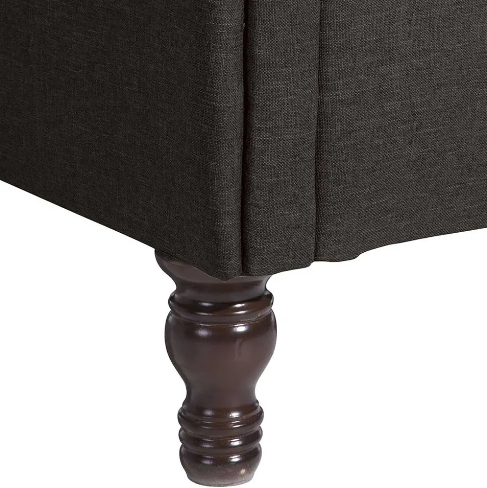 Ohrensessel in Dunkelbraun Stoffbezug - Oase