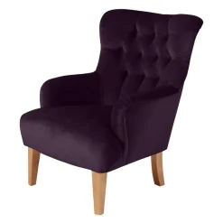 Ohrensessel in Dunkellila Samtvelours - Nordico