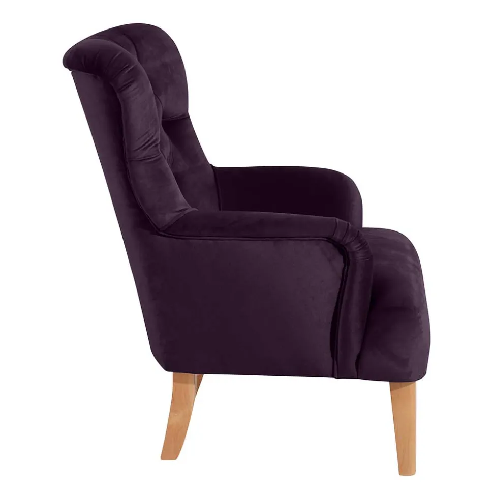 Ohrensessel in Dunkellila Samtvelours - Nordico