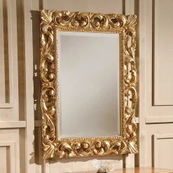 Oppulenter Wandspiegel in Gold Holzrahmen - Carlenna I