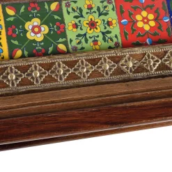 Orient Design Couchtisch aus Massivholz mit Glas - Danascov