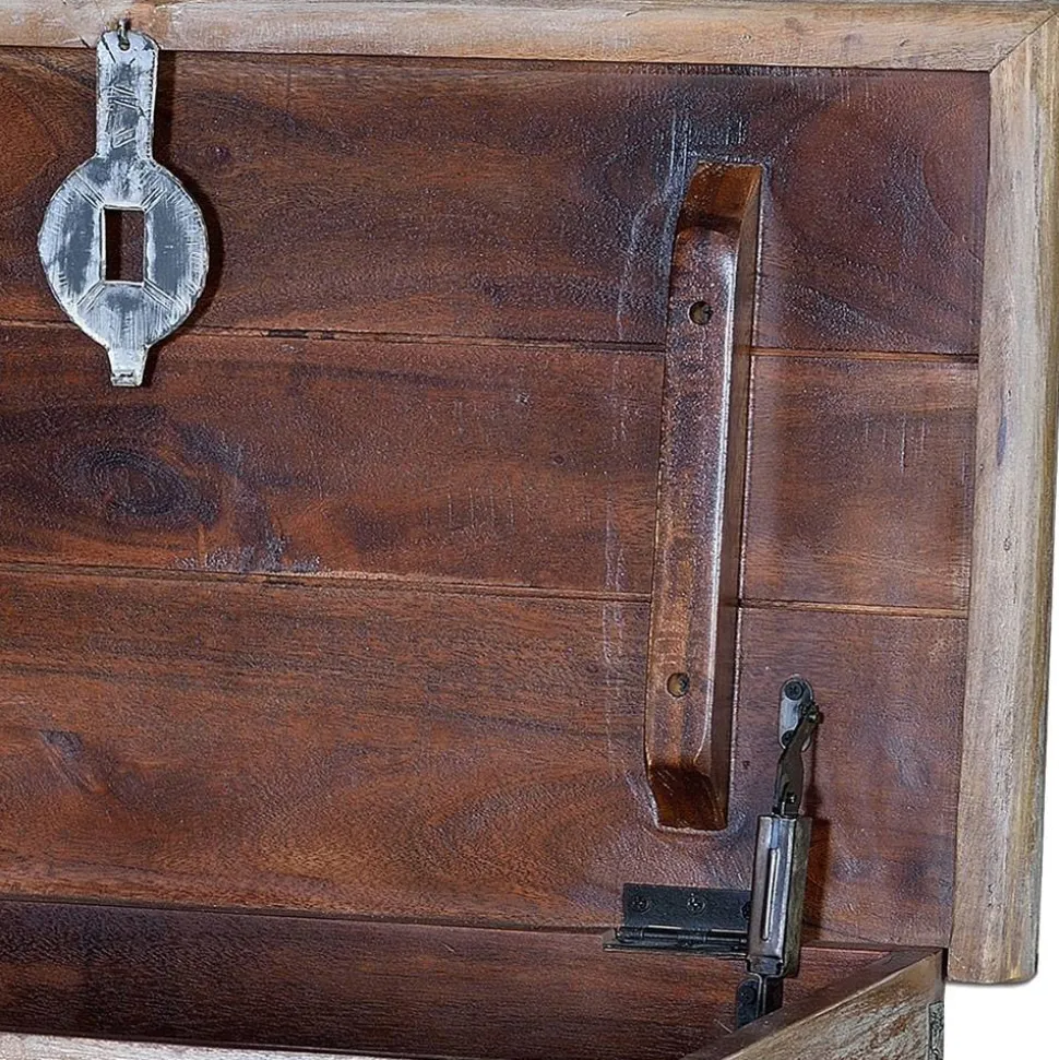 Orient Design Truhe in Antikweiß mit Bronze - Abraham