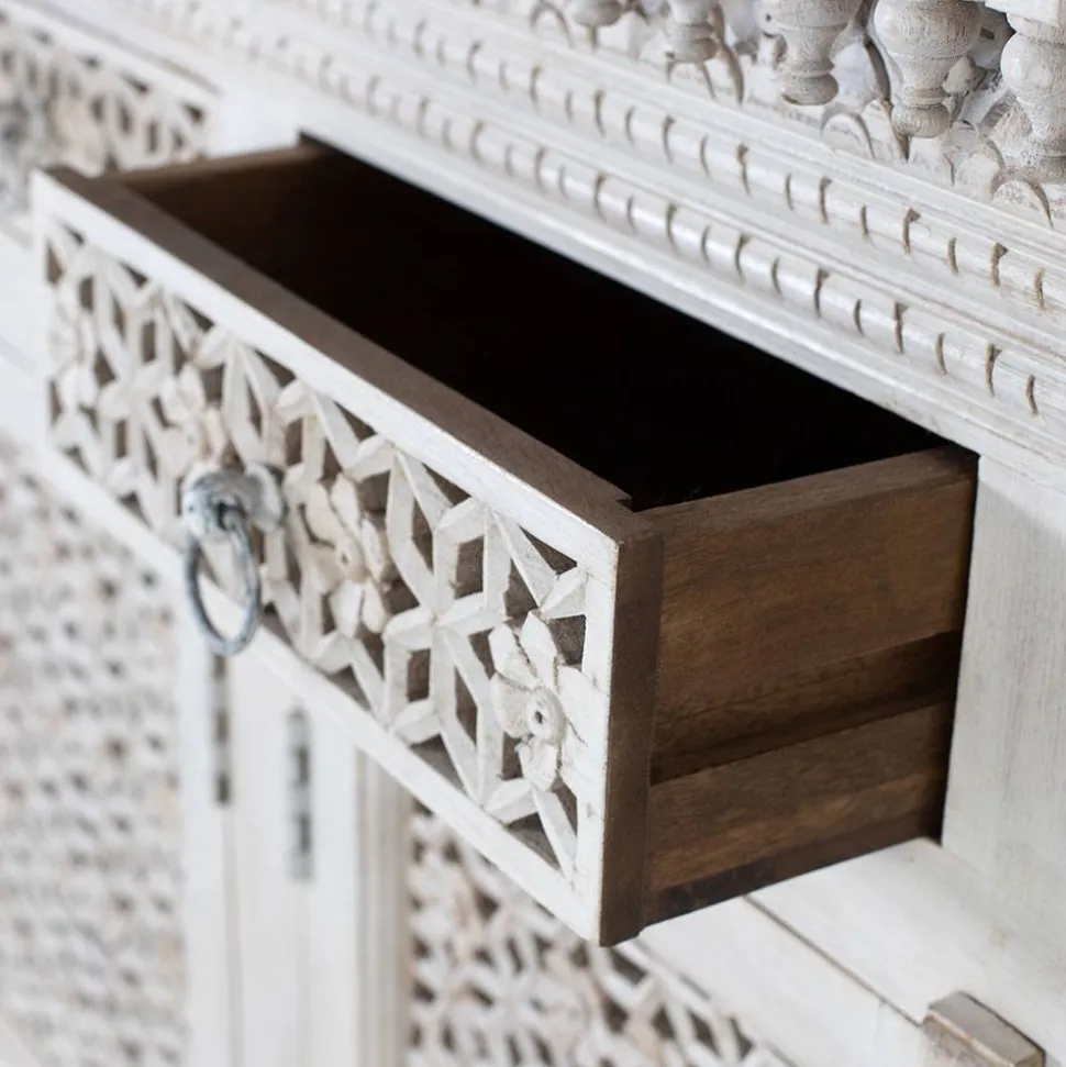 Orient Style Sideboard aus Mangoholz White Wash - Capo