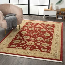 Orient Teppich in Dunkelrot und Beige - Malaya