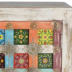 Oriental Design Türen-Kommode in Holz White Wash - Jula