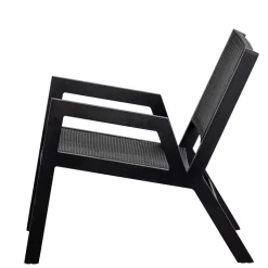 Outdoor Armlehnenstuhl in Schwarz - Fiela (2er Set)