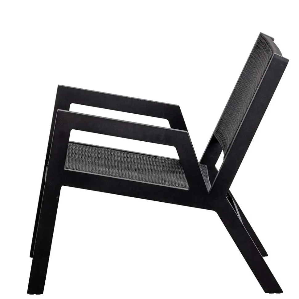 Outdoor Armlehnenstuhl in Schwarz - Fiela (2er Set)