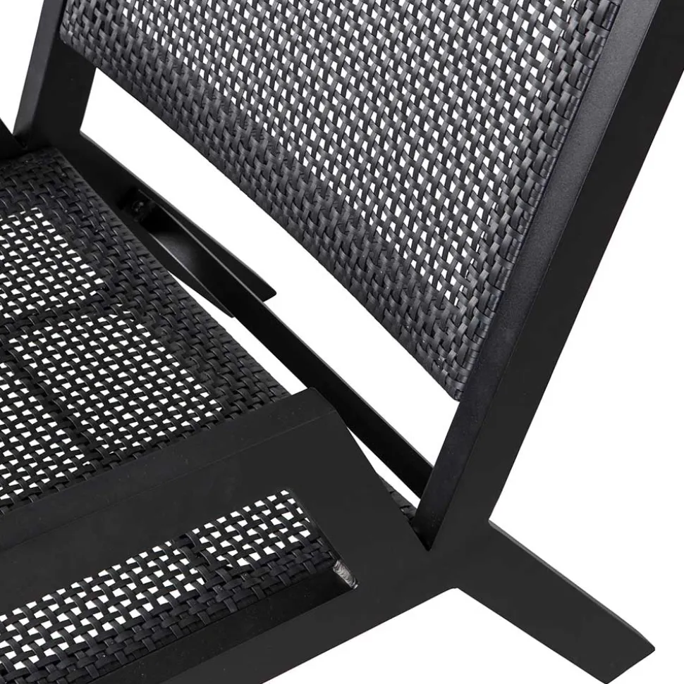 Outdoor Armlehnenstuhl in Schwarz - Fiela (2er Set)