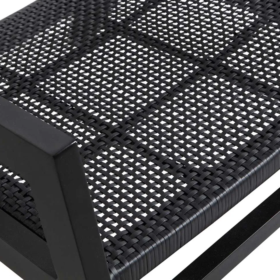 Outdoor Armlehnenstuhl in Schwarz - Fiela (2er Set)