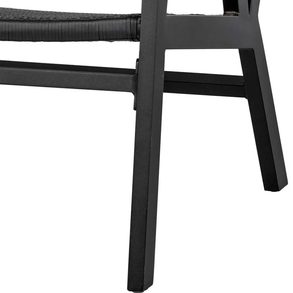 Outdoor Armlehnenstuhl in Schwarz - Fiela (2er Set)