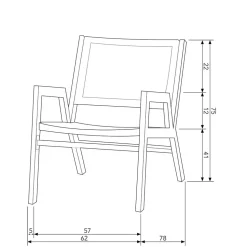 Outdoor Armlehnenstuhl in Schwarz - Fiela (2er Set)